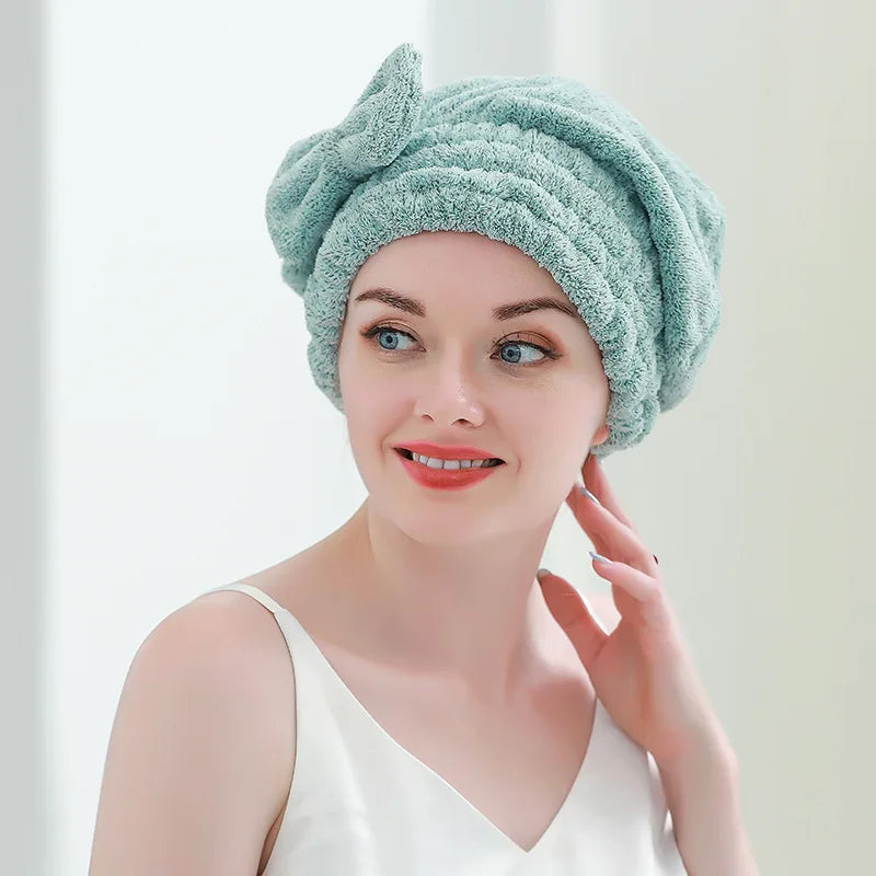 Bamboo Hair Towel Wrap - Microfiber Hair Drying Turban