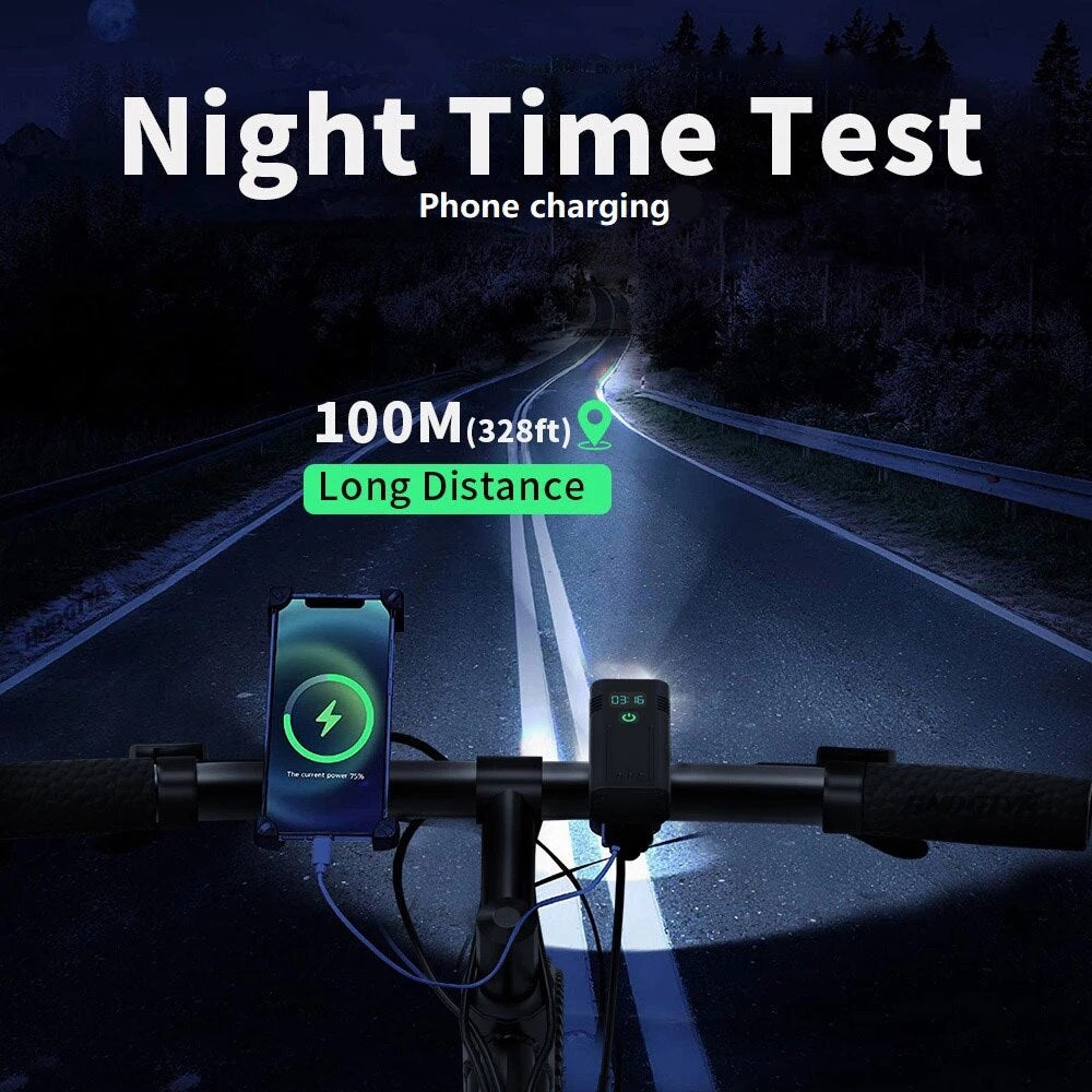 Ultra-Bright 10000mAh USB-C Rechargeable Bike Light Set