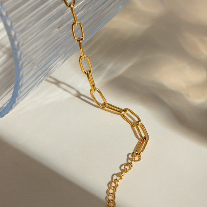 18K Gold Plated Stainless Steel Paper Clip Chain Anklet
