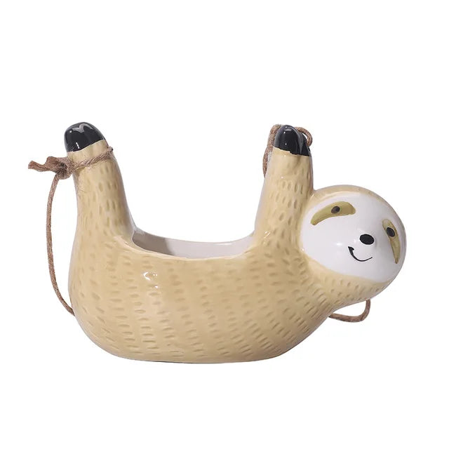 Ceramic Cartoon Animal Hanging Plant Pot