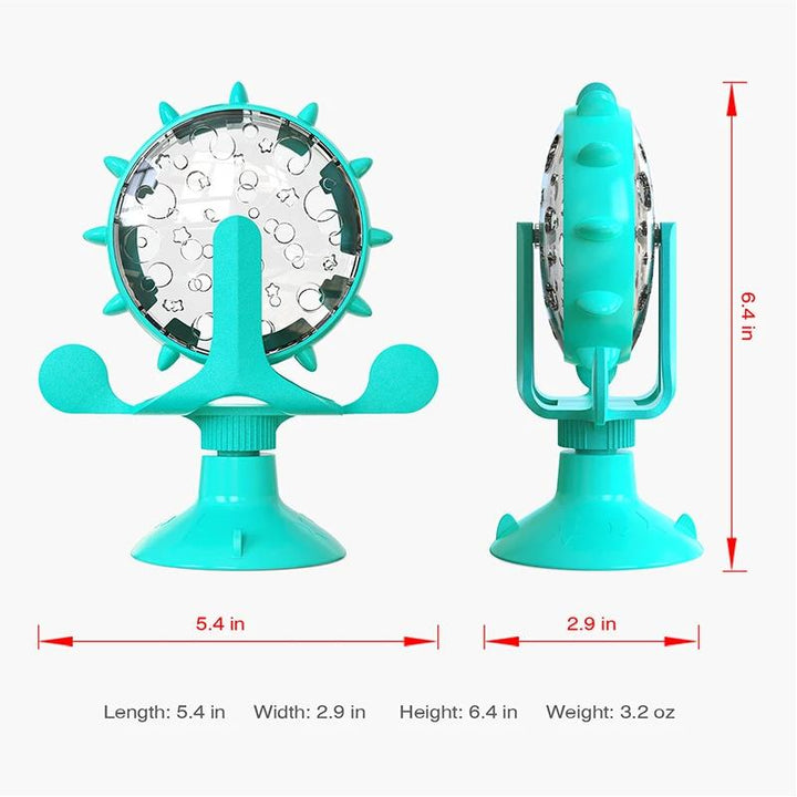 Interactive Windmill Turntable Puzzle Toy for Small Dogs and Cats - Multi-Functional Slow Feeder