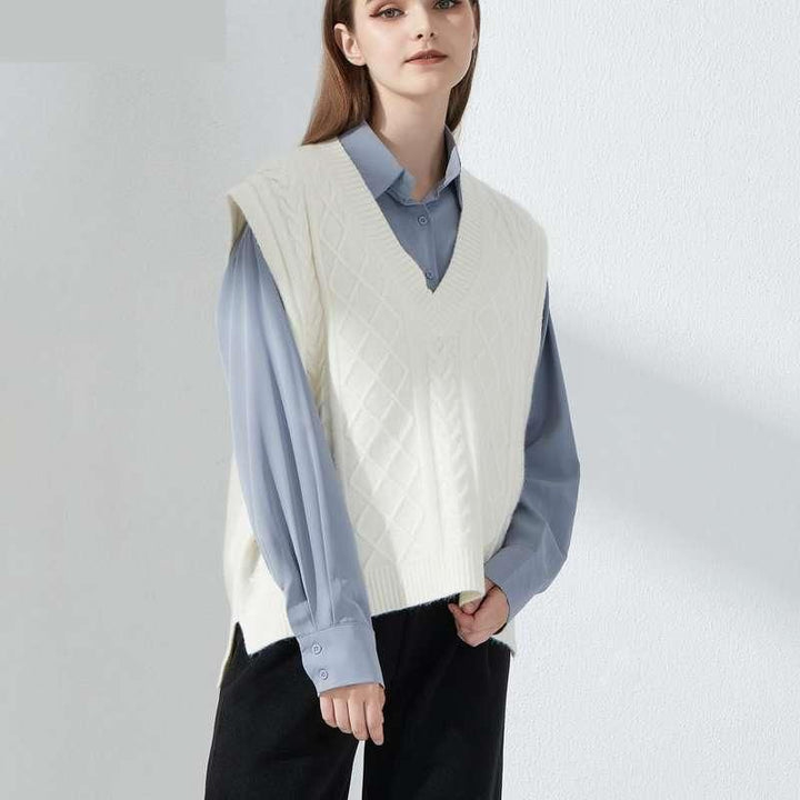 Autumn Winter Oversized Knitted Vest