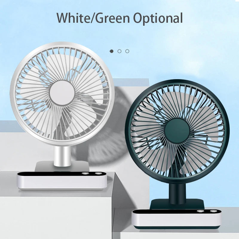 USB Rechargeable Oscillating Desk Fan with 4 Speed Settings