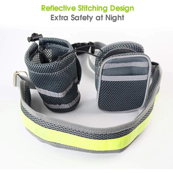 Reflective Hands-Free Dog Leash with Adjustable Waist and Storage Bags for Running and Hiking