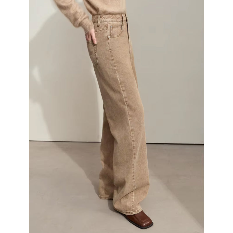 Minimalist Women's Wide-Leg Cotton Denim Pants