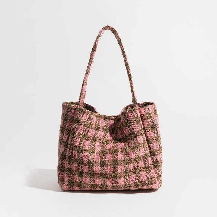 Vintage Plaid Square Shoulder Bag