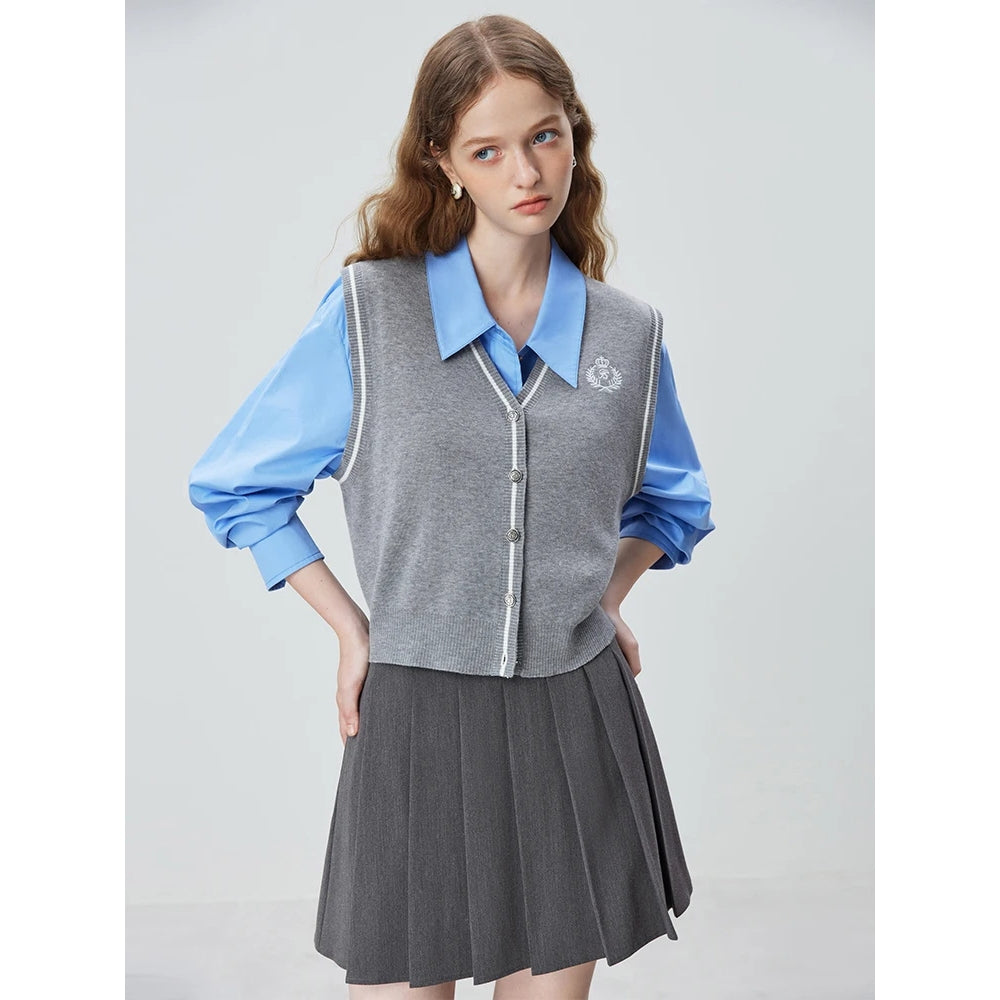 Autumn Gray Knitted Vest for Women