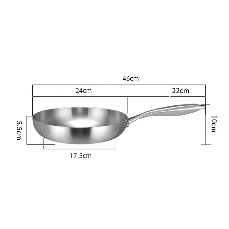 24CM Stainless Steel Frying Pan