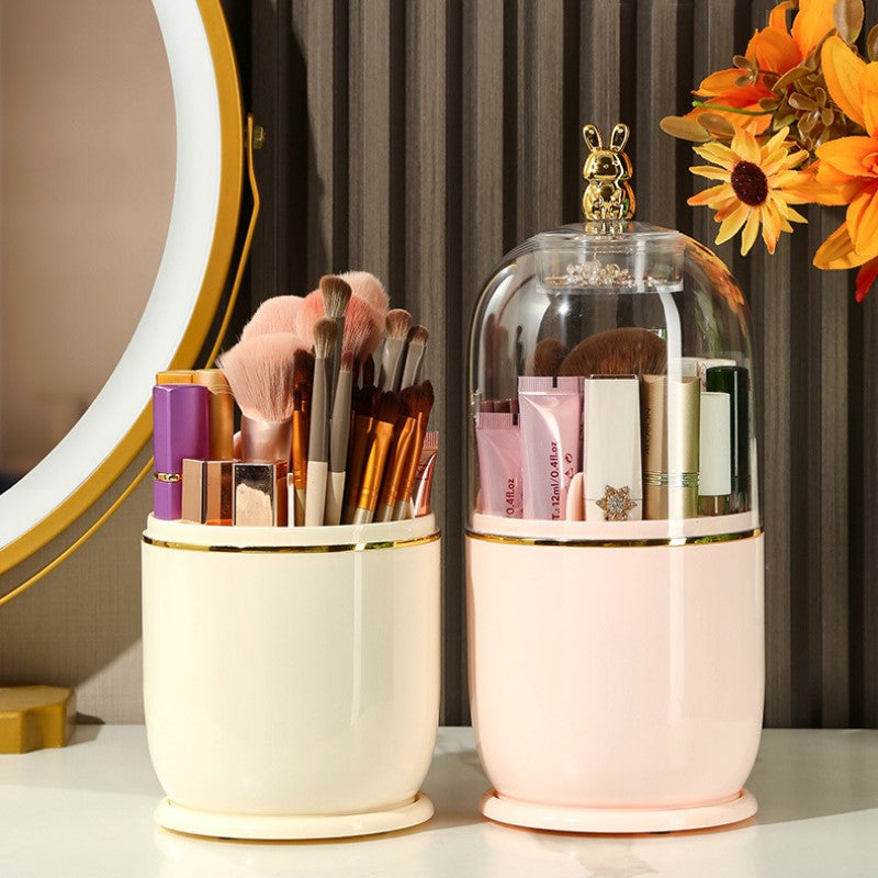 Clear Makeup Brush Holder with Lid