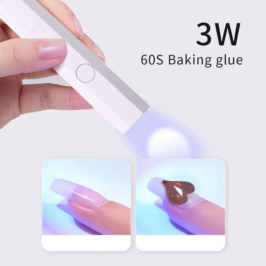 Compact UV LED Nail Dryer - Portable Mini Nail Lamp with USB Charging