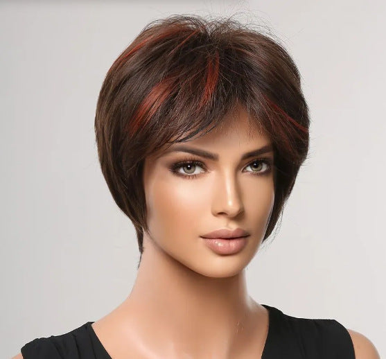 Wig Women's Short Hair Natural Full-head Wig Style