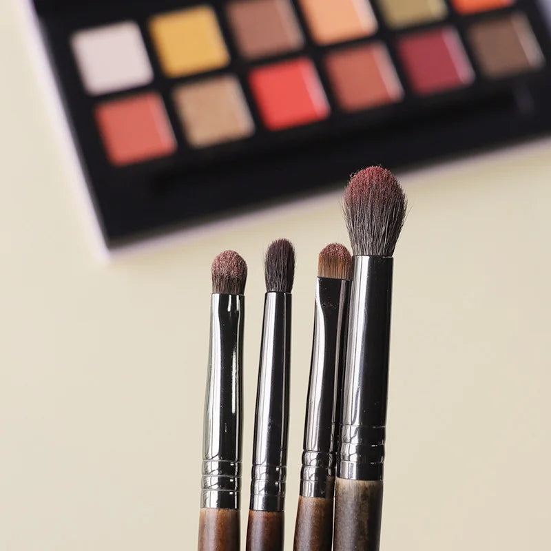 Premium 4-Piece Eyeshadow Brush Set - Blending, Precision, and Smudge Makeup Brushes