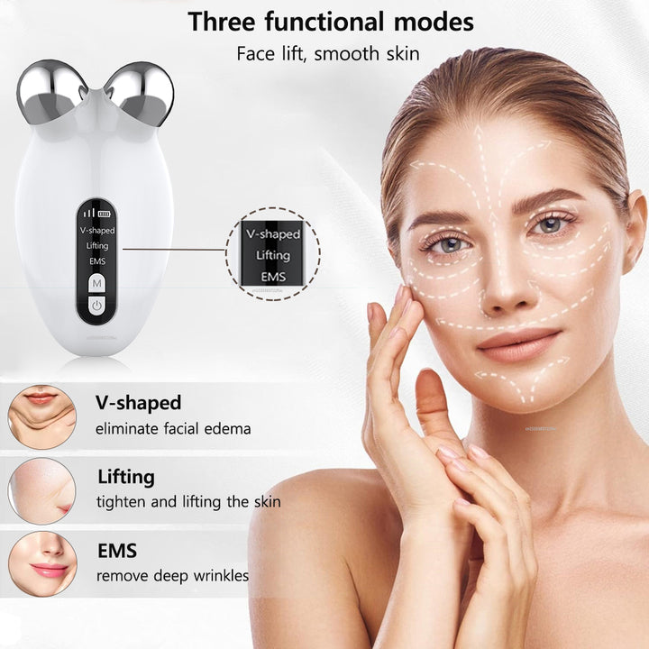 EMS Facial Microcurrent Roller – Face Lifting & Double Chin Remover