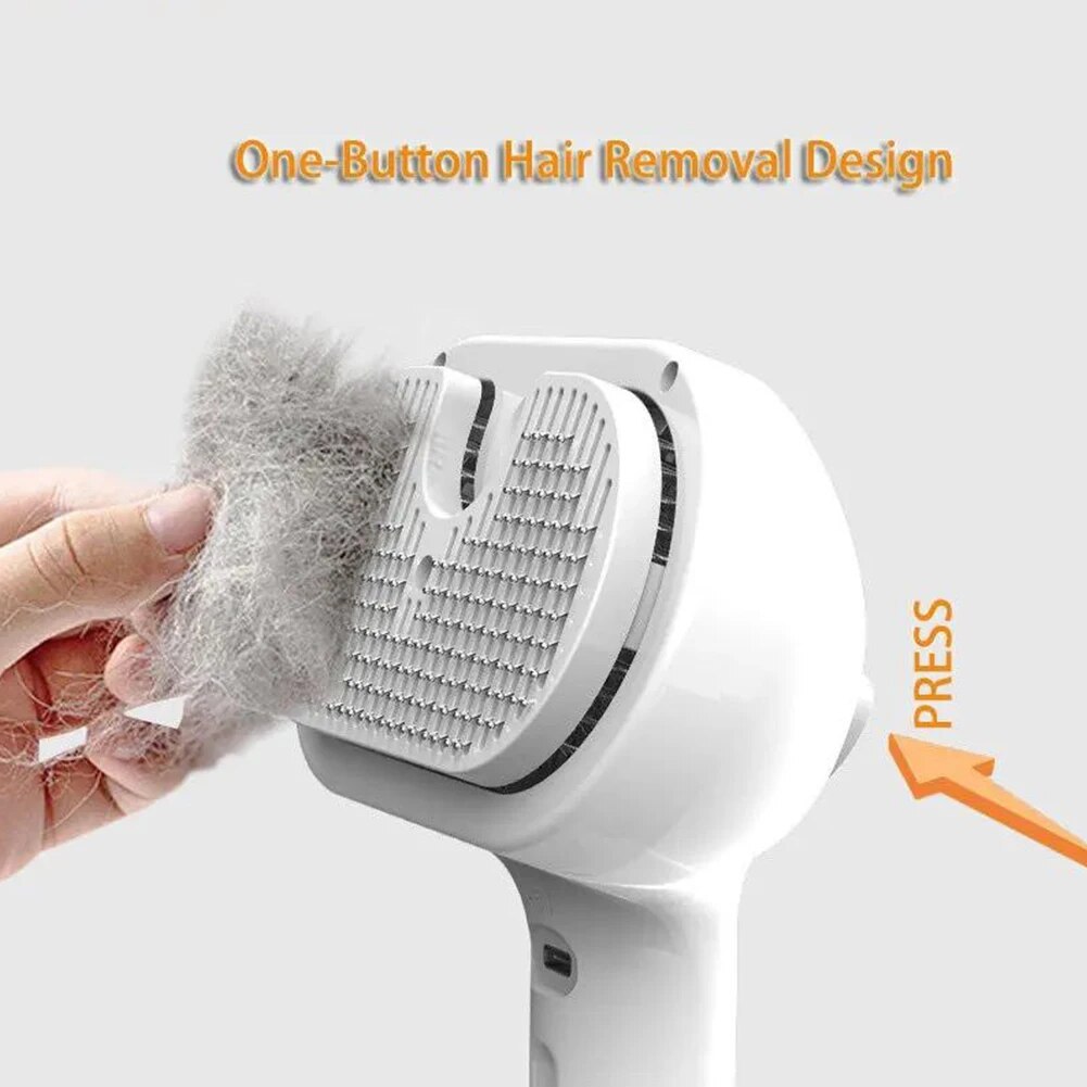 Cat Steam Brush: Self-Cleaning Pet Hair Removal Comb with Spray