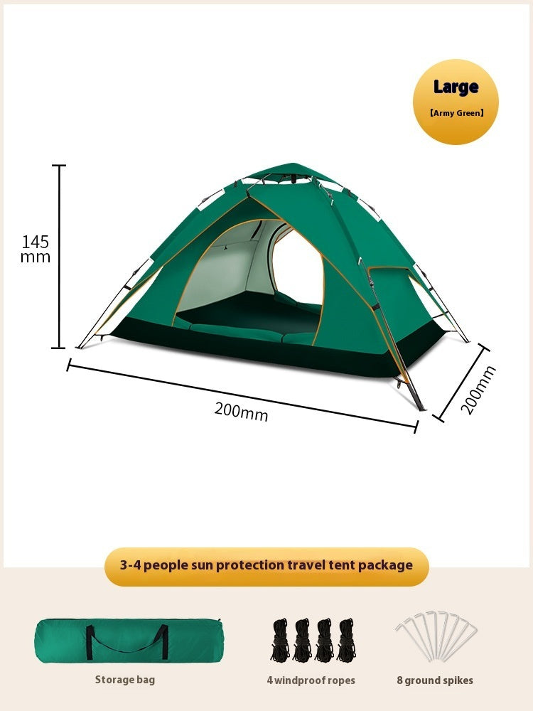 Double-layer Camping 3-4 People Oxford Cloth Camping Tent