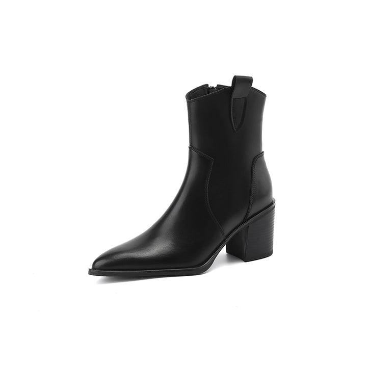 Autumn Women's Pointed Toe Chunky Heel Chelsea Boots