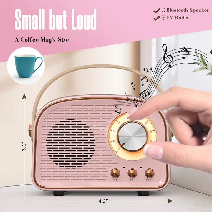 Retro Mini Wireless Speaker with FM Radio & TWS Bluetooth 5.0