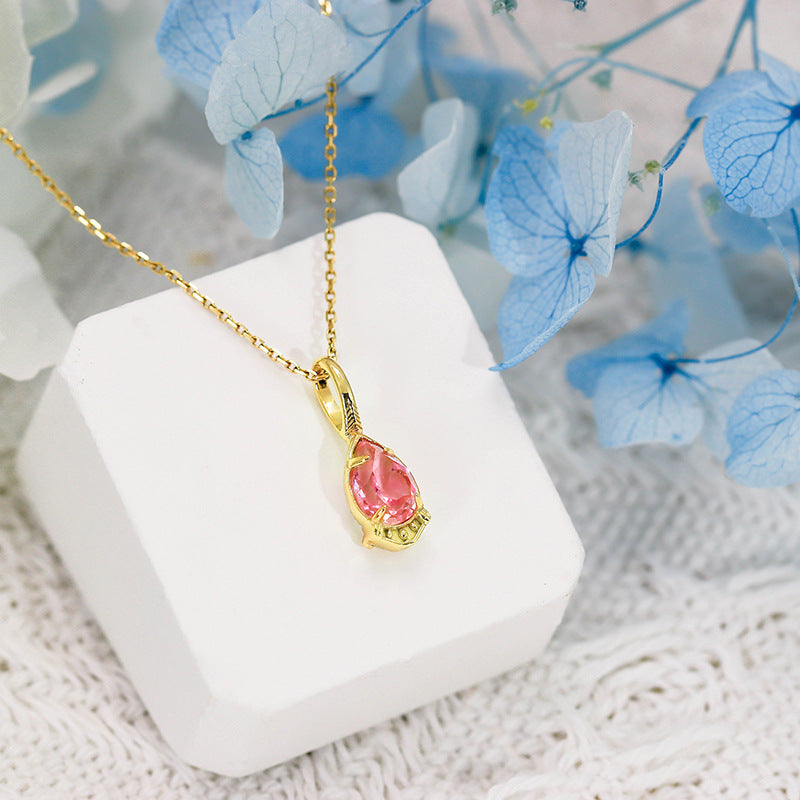 Red Corundum Double Stone Pendant