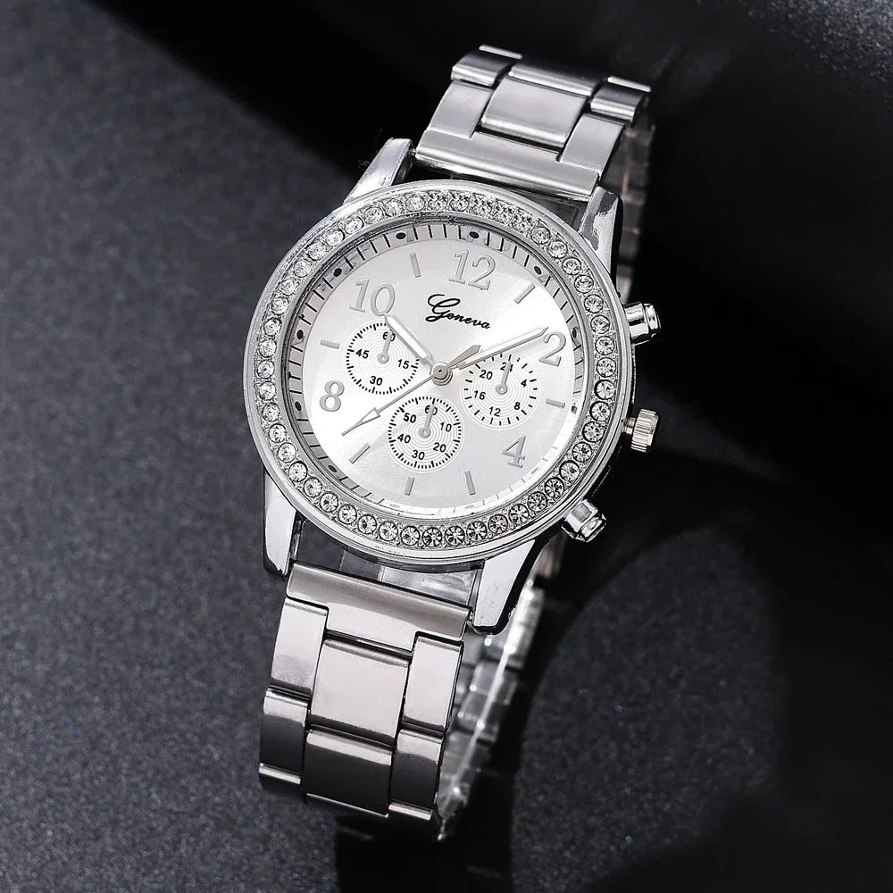 Luxury Diamond Rose Gold Women's Quartz Watch