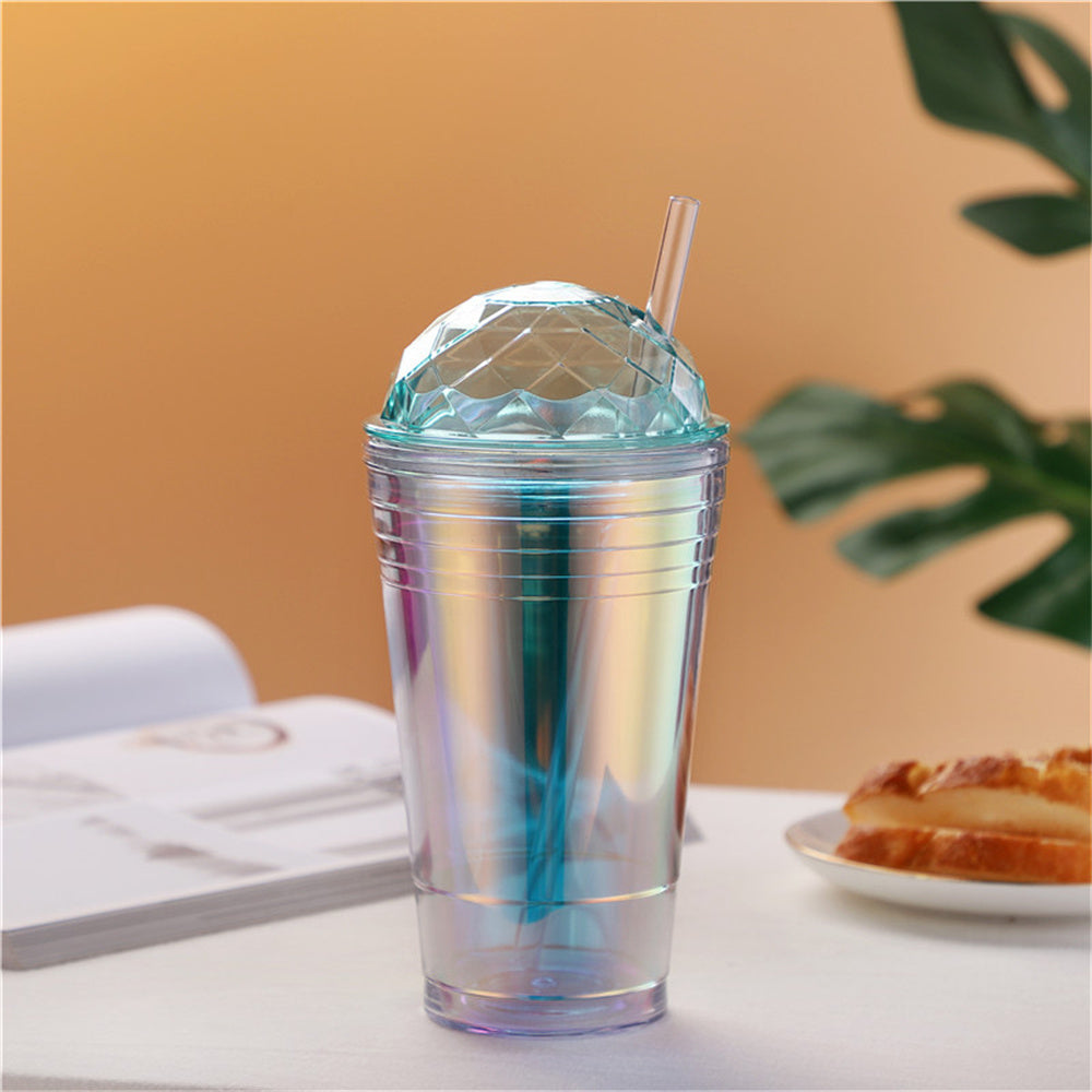 Colorful 560ml Double-Layer Straw Water Bottle for Kids