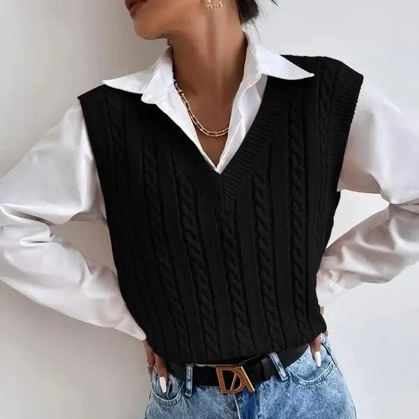 Chic Autumn & Winter Sleeveless Knit Sweater Vest for Women