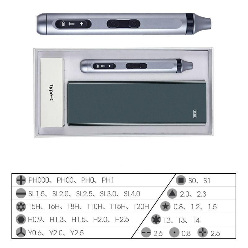 High-Efficiency Cordless Screwdriver Kit with LED Light and Type-C Fast Charging