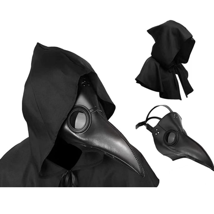 Halloween Black Disease Plague Doctor Costume Beak