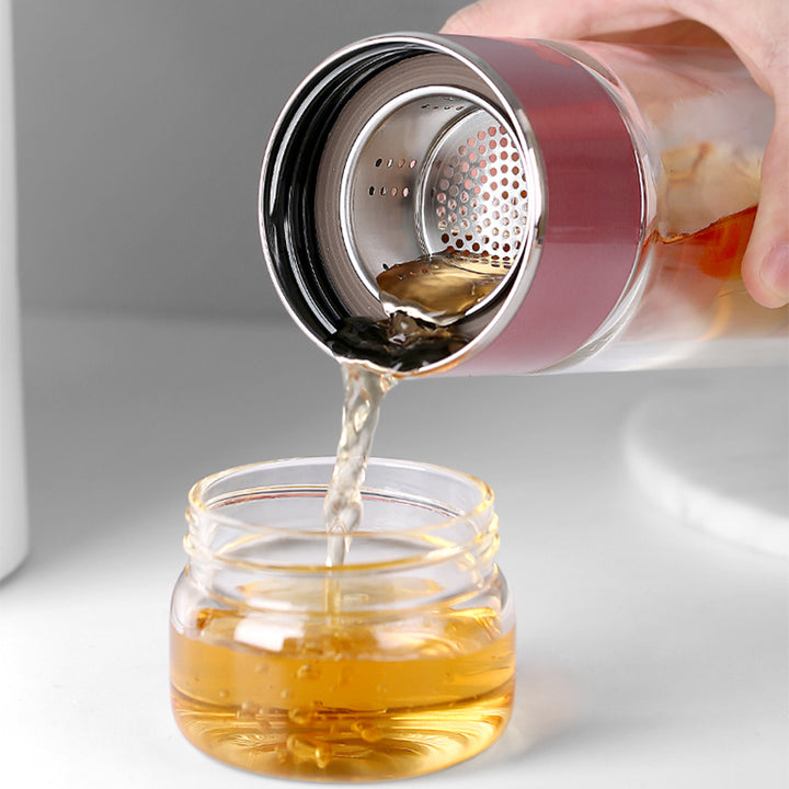 390ML High Borosilicate Glass Tea Infuser Bottle