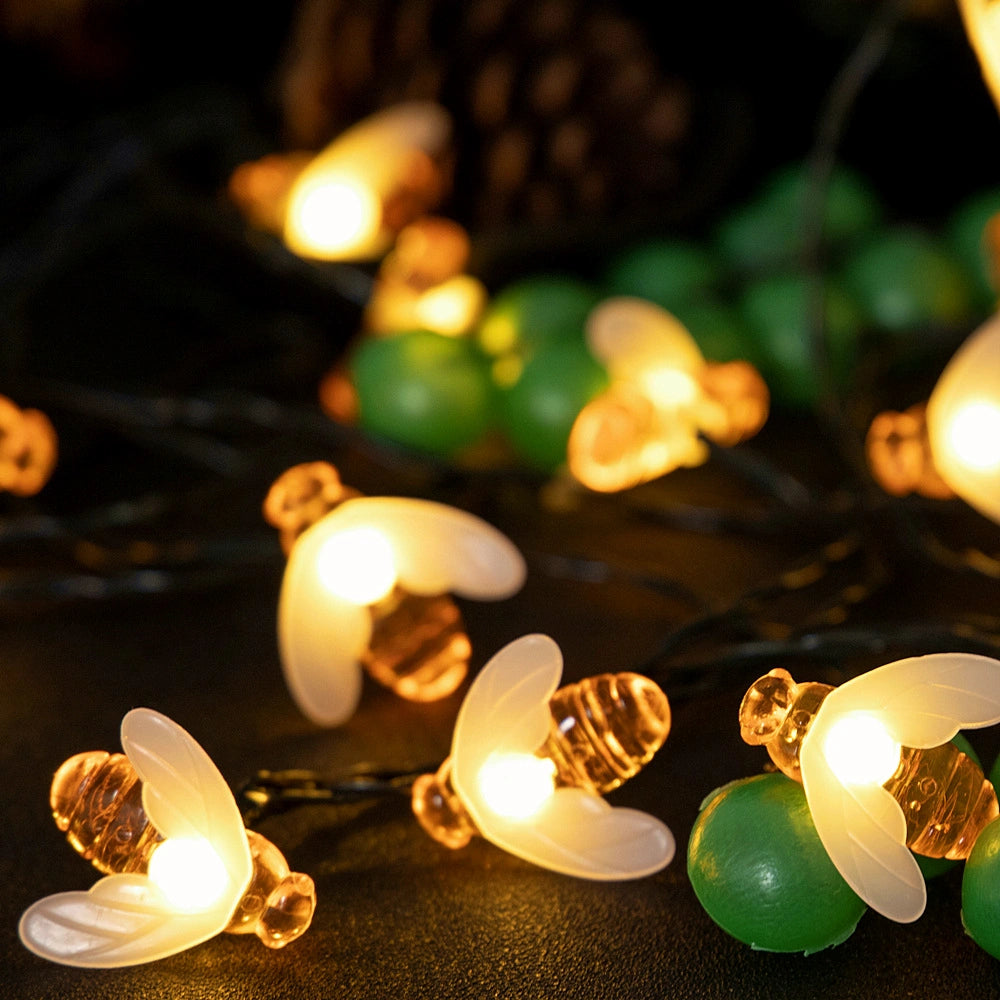 Solar-Powered Honey Bee String Lights