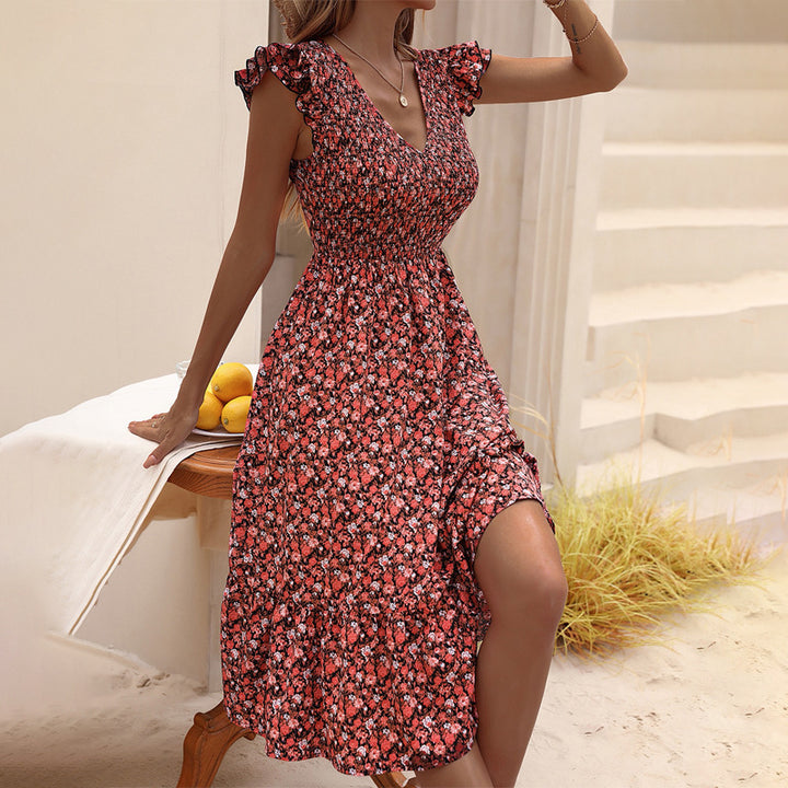 European And American Women's Clothing V-neck Dress