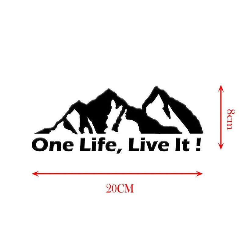 Universal 'One Life Live It' Off-Road Car Sticker - Mountain Silhouette Decal for All Vehicles