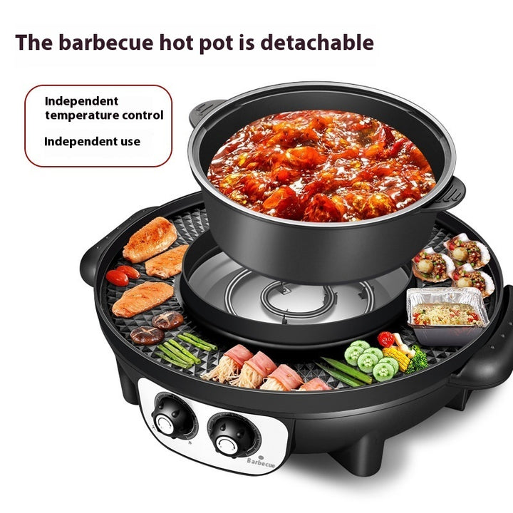 Korean-style Electric Barbecue All-in-one Pot Hot Pot Household Multi-functional Detachable Oven