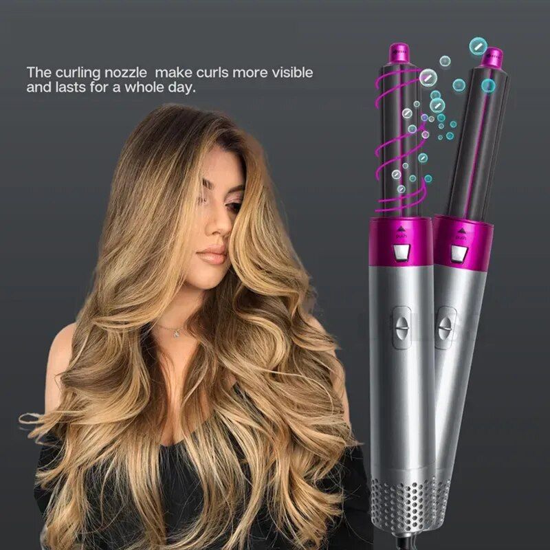 5-in-1 Hot Air Hair Styling Comb: Dry, Curl, and Straighten