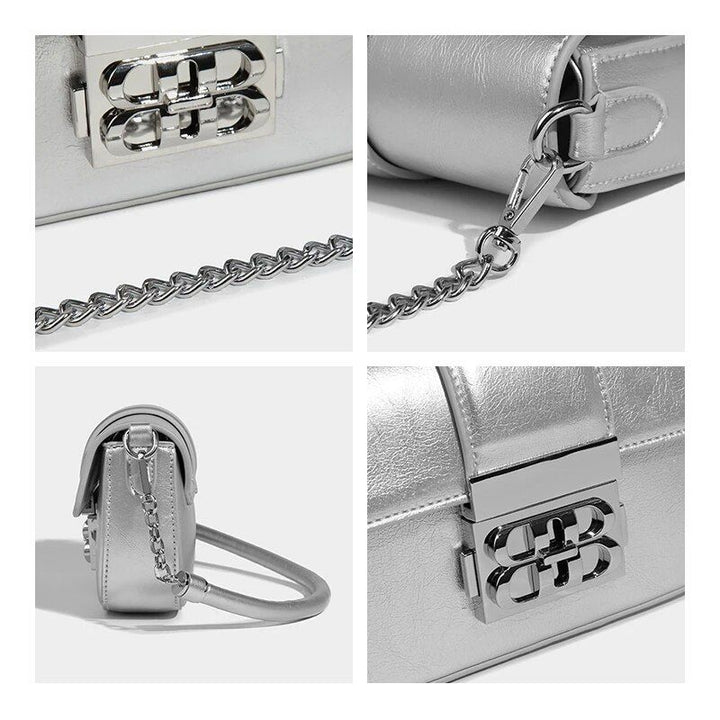 Elegant Silver Shoulder & Crossbody Bag for Women