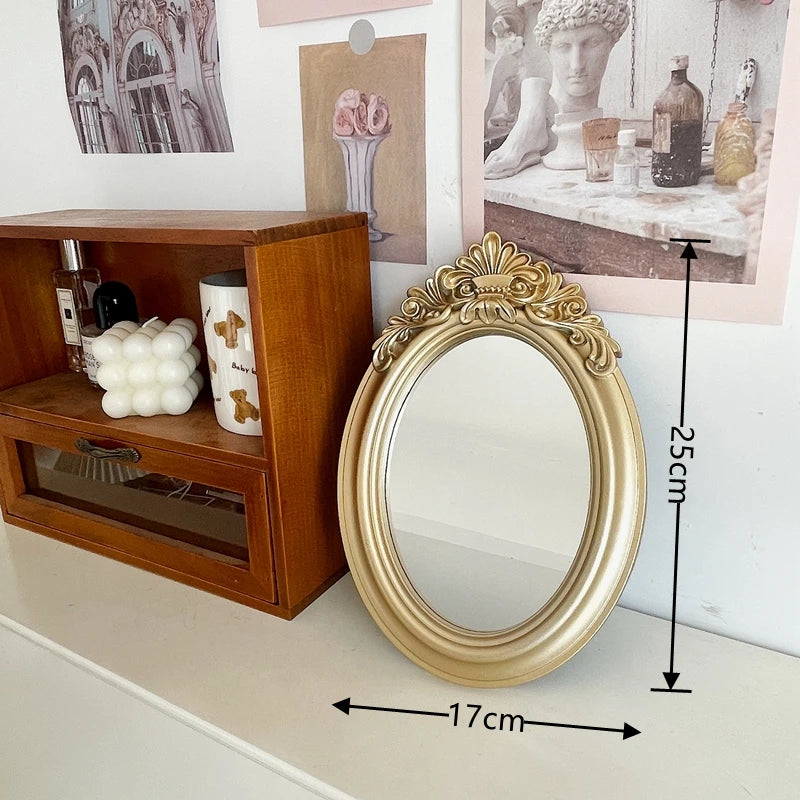 Rustic French Palace Style Carving Frame Table Mirror