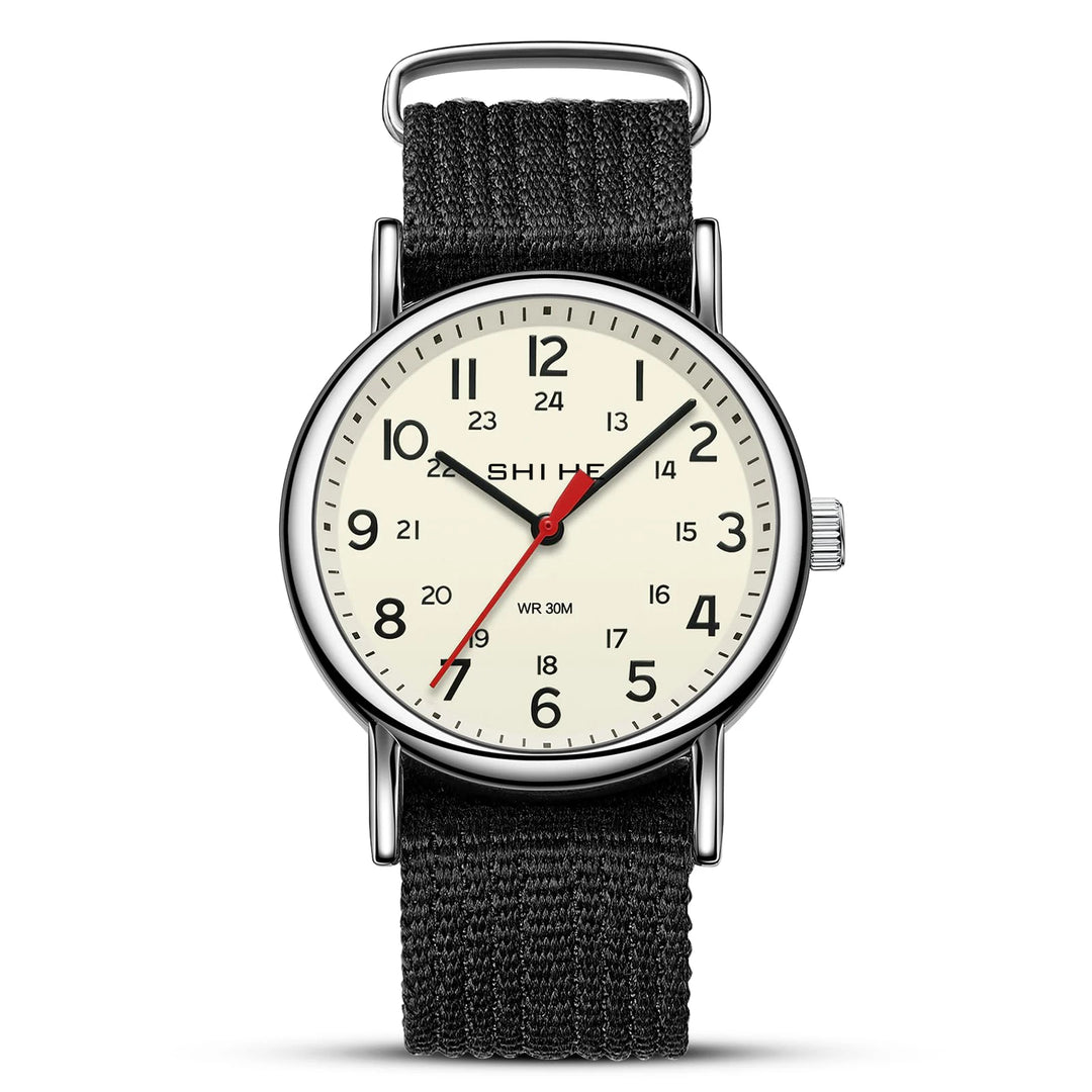 Unisex Military Sports Quartz Watch with Easy-Read Dial and Nylon Strap