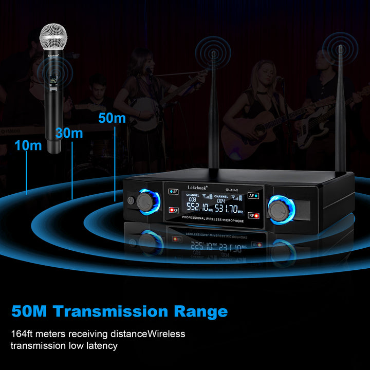 Dual Channel Wireless Microphone System for Karaoke Parties