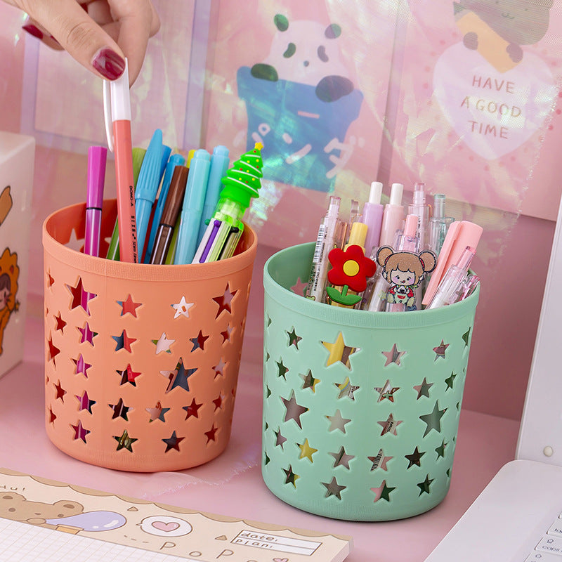 Adorable Hollow Star Pen Holder Desk Organizer