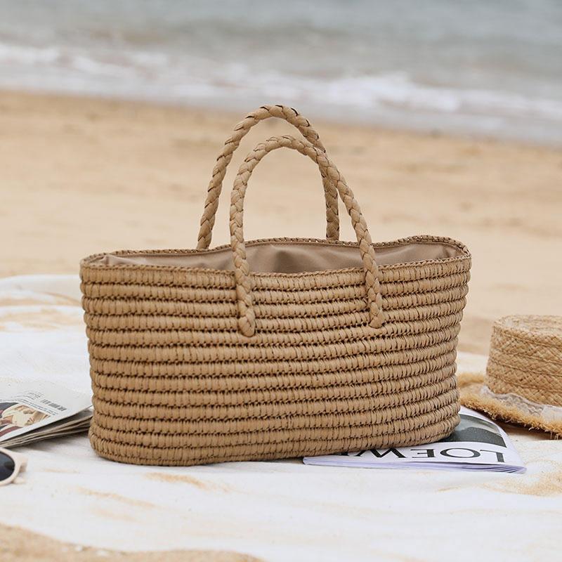 Handmade Straw Woven Beach Bag