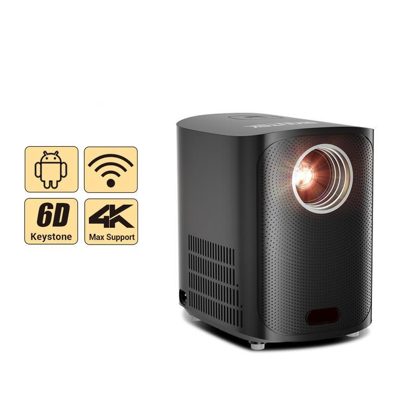 Portable Smart WiFi LED Projector - Full HD 1080P & 4K Support for Home Cinema and Gaming