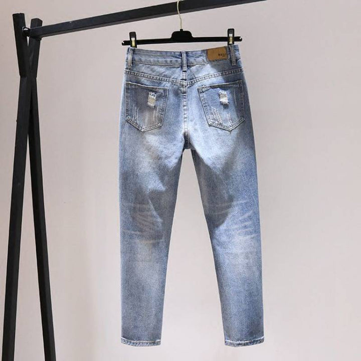 Korean Style All-match Social Style Ripped Harem Jeans Women's Pants Loose Wear Mixed Batch