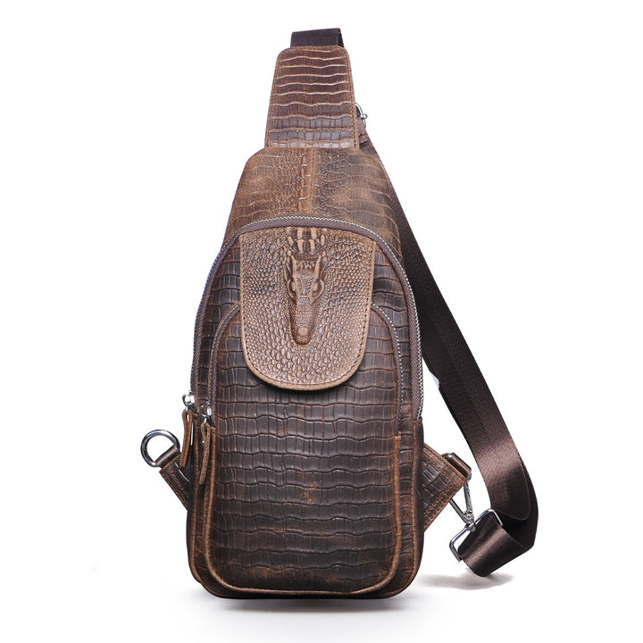 Men's Simple Retro First Layer Cowhide Messenger Bag