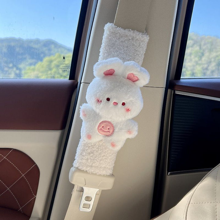 Plush Doll Rabbit Bear Car Seat Belt Shoulder Cover