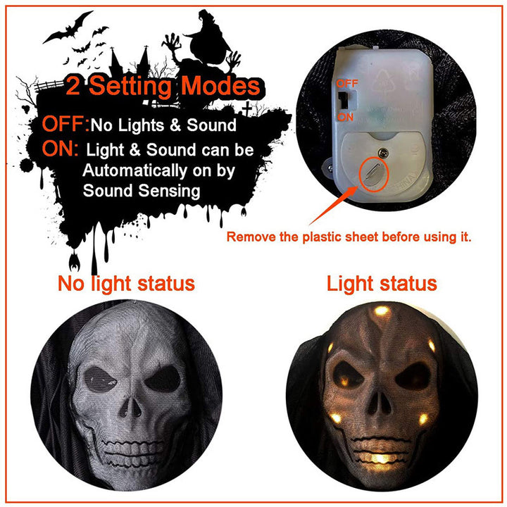 Halloween Decoration Voice Control Lighting Sound Horror Hanging Ghost