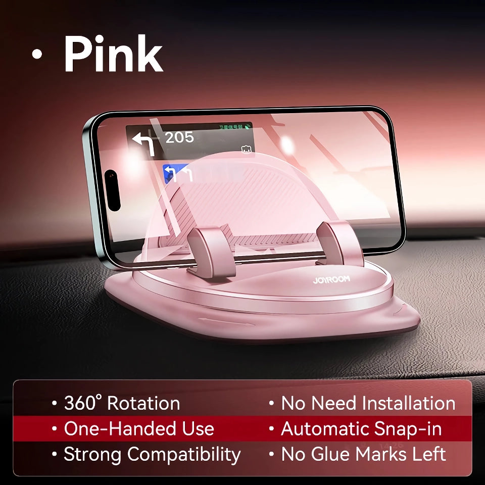 Universal 360° Rotation Dashboard Car Phone Holder - Silicone Mount for One-Handed Operation