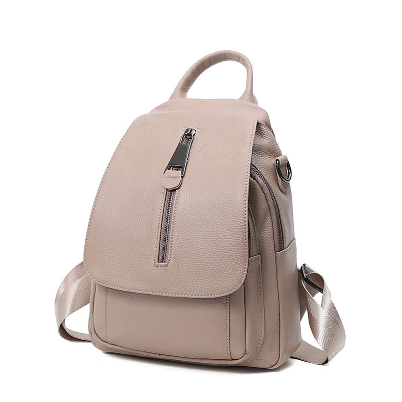 Anti Theft Leather Travel Women's Multi-layer Backpack