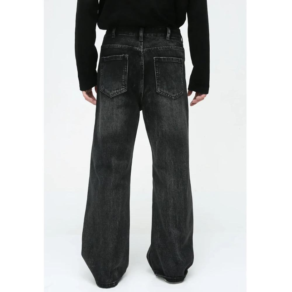 Retro Wide Leg Denim Pants