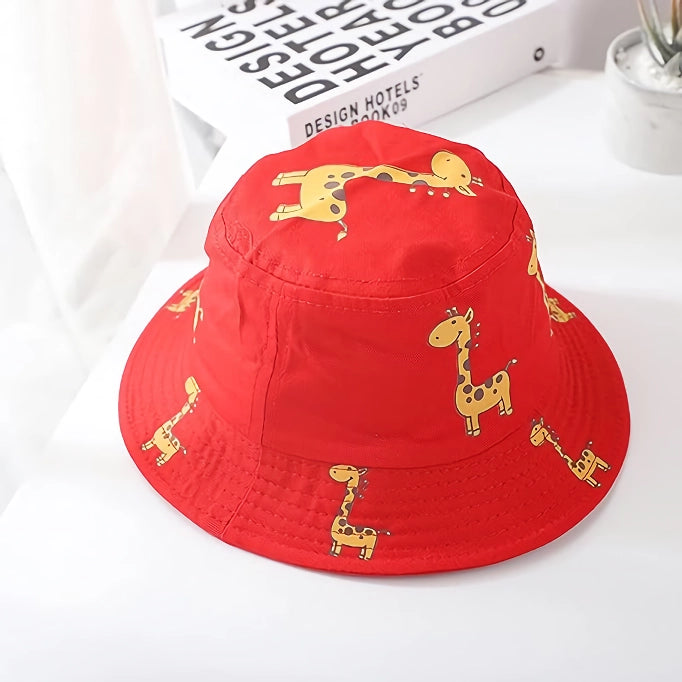 Cartoon Giraffe Bucket Hats for Kids