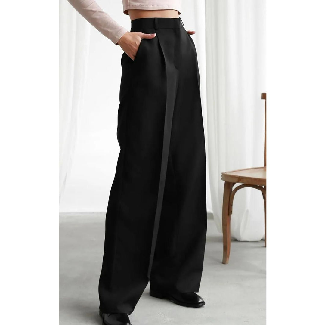 Elegant High-Waist Wide-Leg Palazzo Trousers for Women