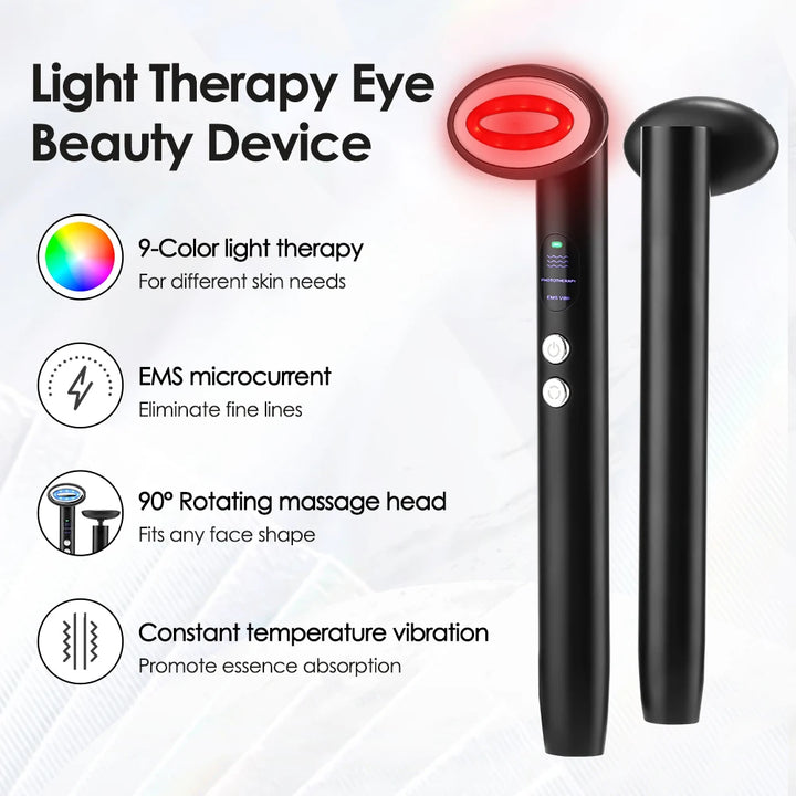 9-in-1 Microcurrent Eye Massager – Anti-Wrinkle, Puffiness Reducer, Lifting & Skin Brightening Tool